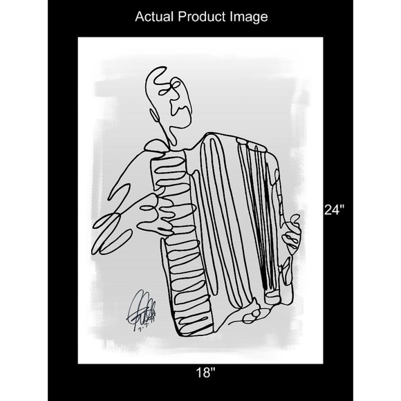 Accordion Player Music Instrument Poster Print Wall Art 18x24 - Picture 2 of 4